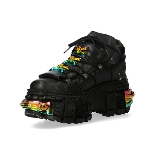 New Rock Platform Leather Ankle Boots-WALL106-S23