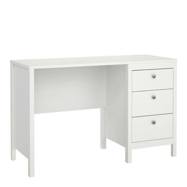 Furniture To Go Madrid Desk 3 drawers White