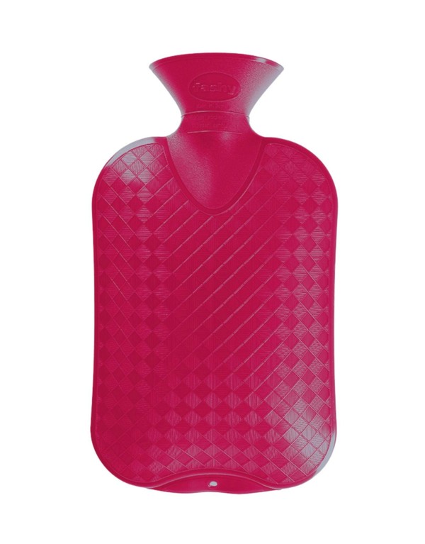 Fashy 2 Litre Diamond Pattern Hot Water Bottle - Rose Pink