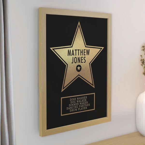 Abode Home & Gifts Personalised Father's Day Star Award Frame
