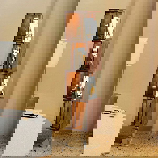 Rit Concept Anastasov Rotating Bookshelf, Corner Bookshelf, Solid Wood, With Light