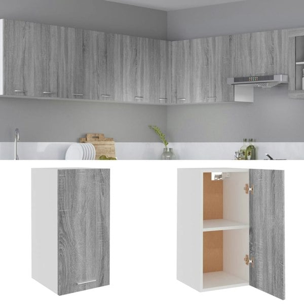 Berkfield Hanging Cabinet Grey Sonoma 29.5x31x60 cm Engineered Wood