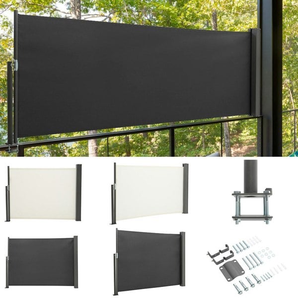 Side Awning Retractable Outdoor Privacy Screen for Garden Balcony Terrace Awnings Living and Home