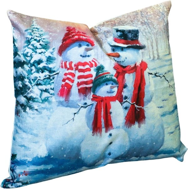 Xmas Haus Christmas Cushion, Family Snowman (45x45cm)