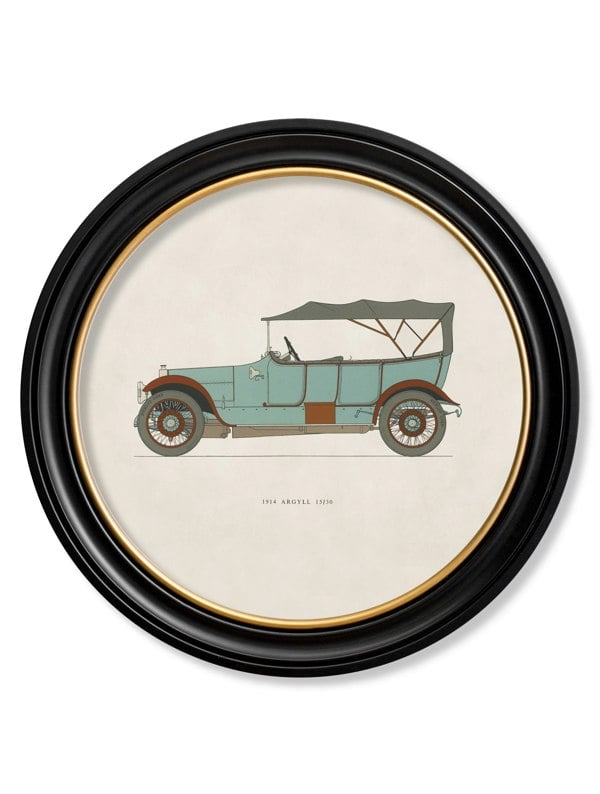 Exceptional Art 1914 ARGYLL 15/30 in Round Frame