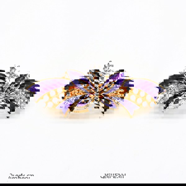 butterfly hair clip purple enamel