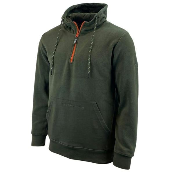 Game Trail 1/2 zip fleece hoodie with ribbed cuffs and kangaroo pouch 