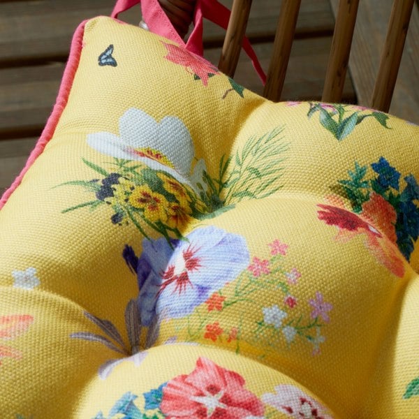 RHS Exotic Garden Shower Proof Outdoor Cotton Dining Seat Pad Cushion