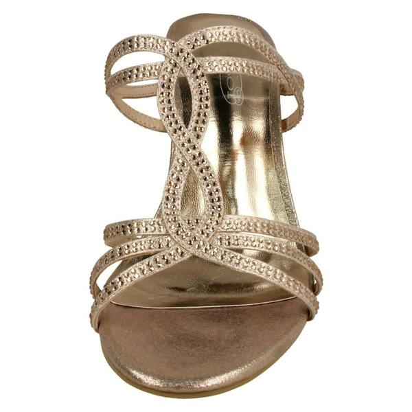 Anne Michelle Ladies Anne Michelle Slip On Mid Heel Sandal
