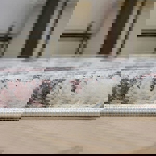 Moodi Shaggy Grey/Purple Rug, abstract design, soft pile | THE RUGS