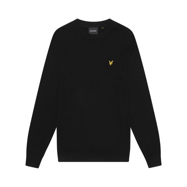 Lyle & Scott Mens Cotton Merino Crew Neck Jumper - Jet Black