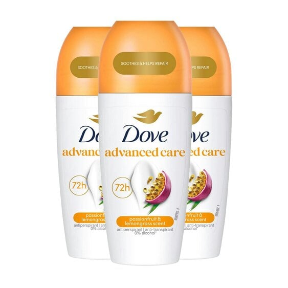 Dove Go Fresh Roll On Anti-Perspirant - Passion Fruit 72H Protection 3x50ml