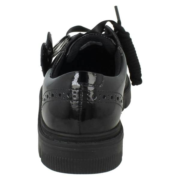 Clarks Girls Clarks Leather Removable Heart Charm Brogue Lace Up School Shoes Lorcam Lace