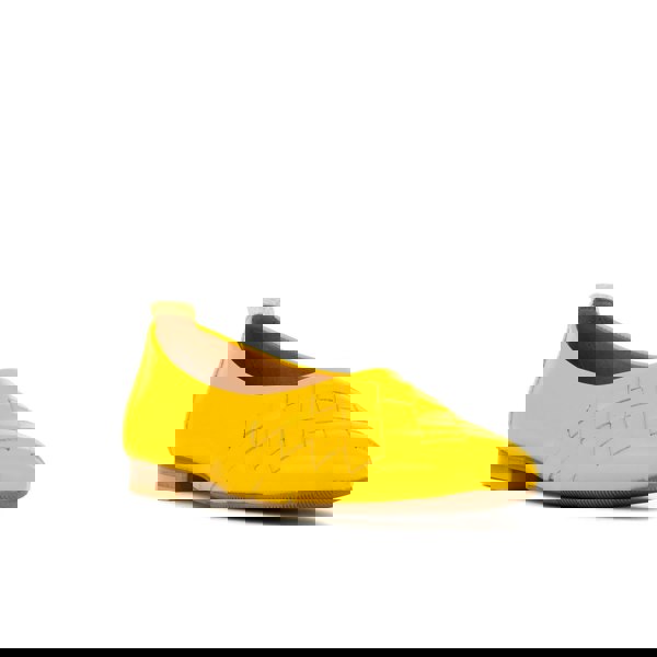 Embassy London Solenne - Yellow - Women's handwoven Leather Ballet Pump