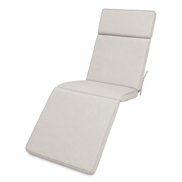 Steamer Chair Cushion – Outdoor Garden Seat Pad with 6cm Padding, Washable Cover & Adjustable Straps, Beige, 49cm Wide