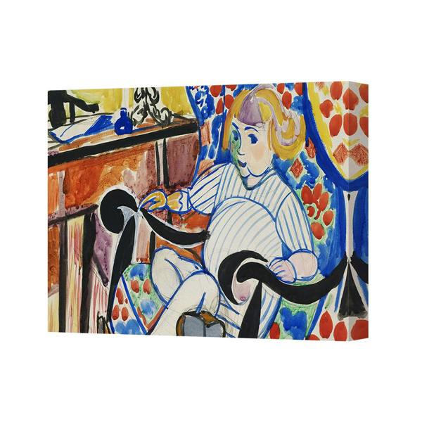 Benjamin Tate Design Colorful Abstract Woman At Piano Artwork Canvas Print