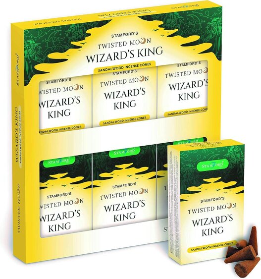 Stamford Twisted Moon Wizard's King Sandalwood Incense Cones, 180 cones