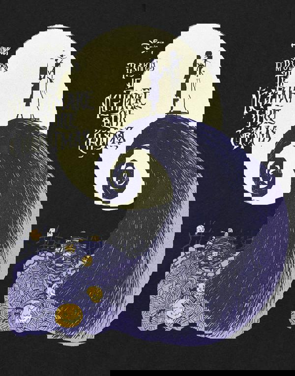 Disney The Nightmare Before Christmas Unisex Black Moon Short Sleeved T-Shirt