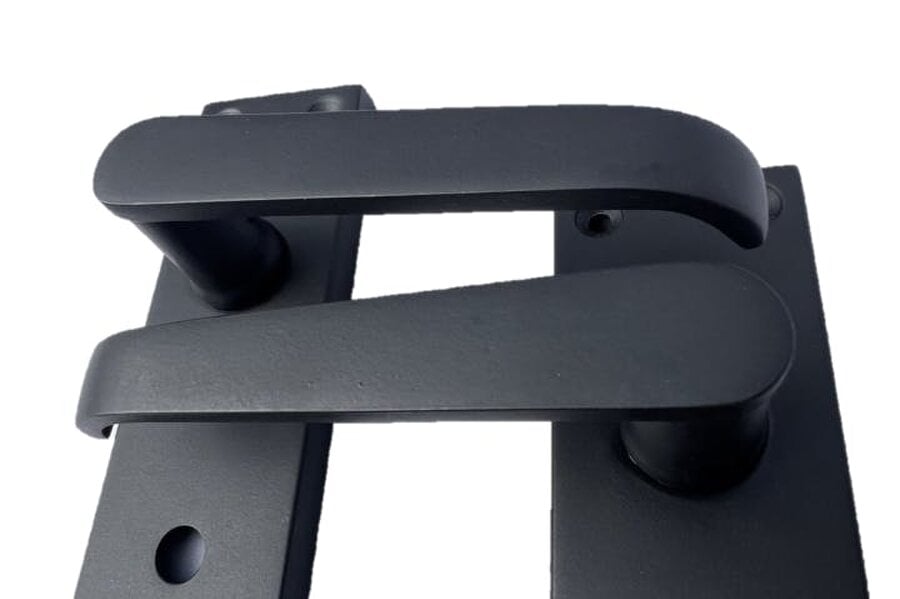EDH Door Hardware Victorian Straight Matt Black Bathroom Interior Door Handles+Bathroom SASH Lock2
