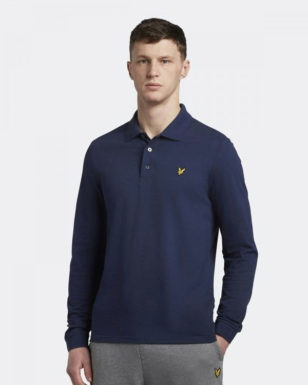 Lyle & Scott Mens Long Sleeve Polo Shirt - Z99 Navy