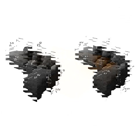 Hoshi HB12 Three Seater Corner, Four Seater Corner Sofa, Leathaire-Rit Concept-Rit Concept