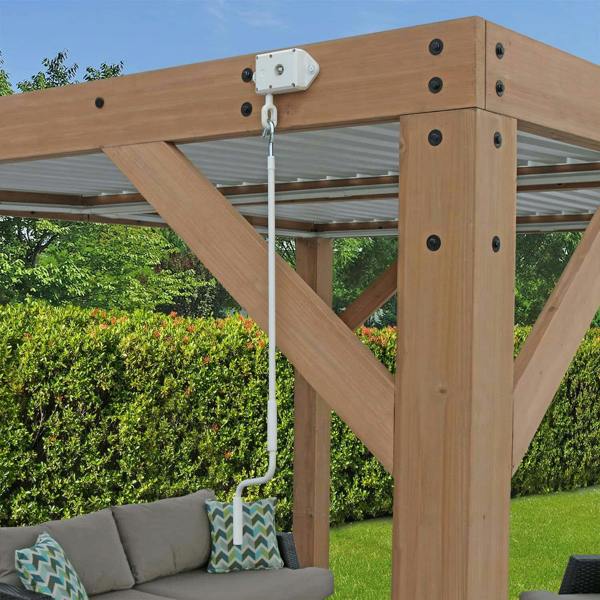 Yardistry Wooden Pergola 13ft x 11ft (4m x 3.4m) With Louvered Roof 4m x 3.3m Wooden Gazebo 6