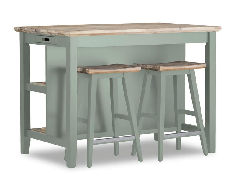 Statement Furniture Florence Wooden Bar Stool with Legs H65cm, Acacia Hardwood Rectangular Seat