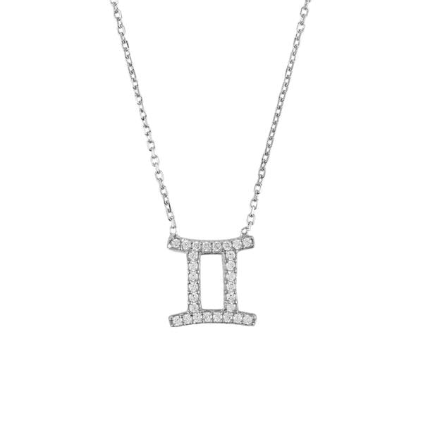 Zodiac Star Sign Pendant Necklace Silver Gemini - LATELITA Necklaces