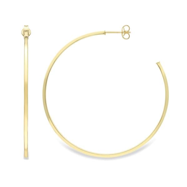 Sarah Layton Square Tube Round Hoop Stud Earrings - 9ct Yellow Gold