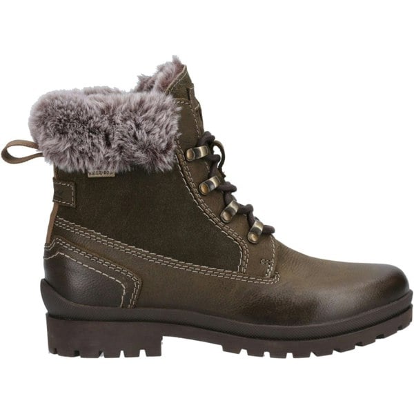 Cotswold Evenlode Leather Women's Khaki Winter Ankle Boots