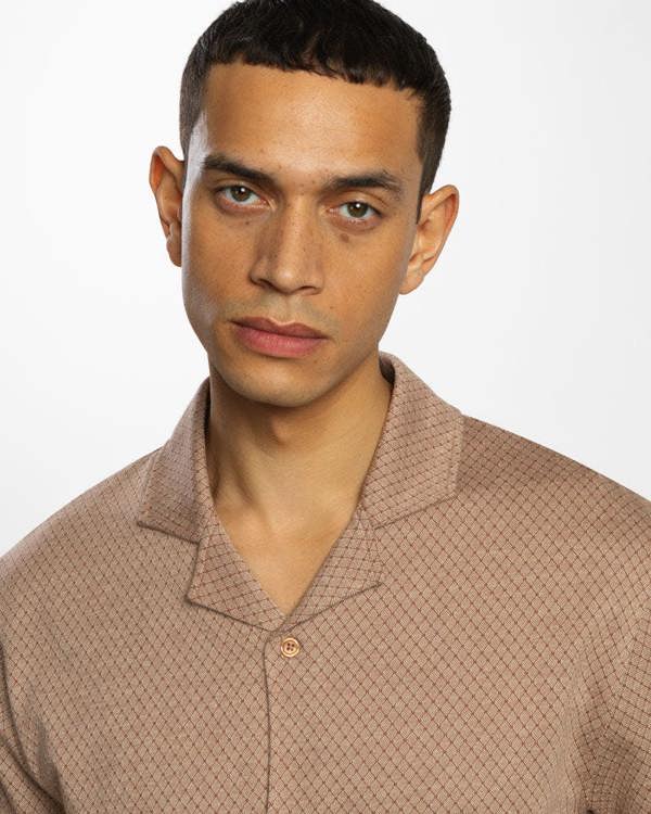 Steel & Jelly Diamond & Dot Jacquard Short Sleeve Shirt