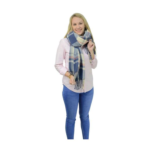 HyFASHION Womens/Ladies Tartan Supersoft Winter Scarf - Navy/Fig/White - 