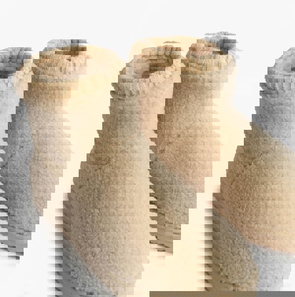 Totes Isotoner BORG BOOT WITH CUFF DETAIL Womens Boot Slippers Cream