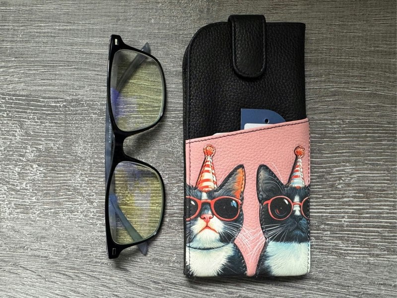 Mala Leather Cool Cats Wide Fit Leather Glasses Case