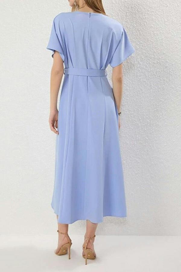 WOVCOR A-Line Dress with Belt Detail