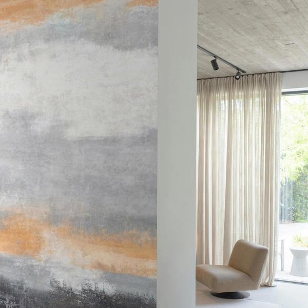 Grandeco Nevada Moody Sunset 3 panel repeatable Mural 1.59 x 2.8m, Grey Orange