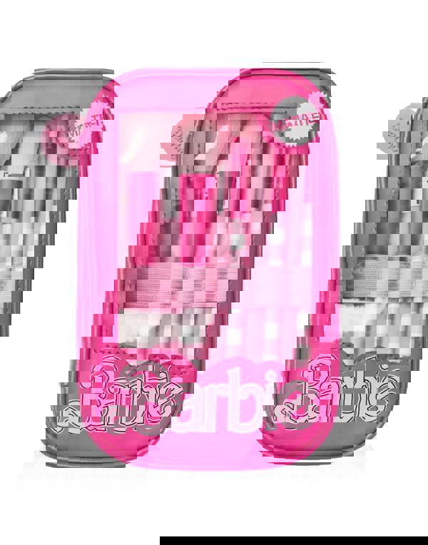 Barbie Womens Pink Retro Stripe Makeup Brush Set (One Size)