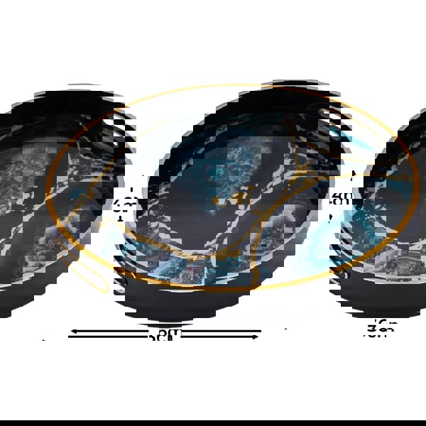Maison des Cadeaux Round Agate Theme Tray and Drink Coasters Set