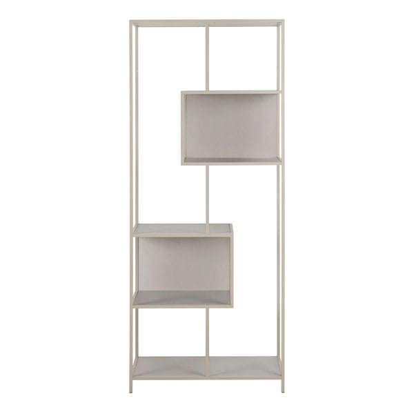 Furniture To Go Seaford Tall Grey Metal Bookcase with 5 Shelves