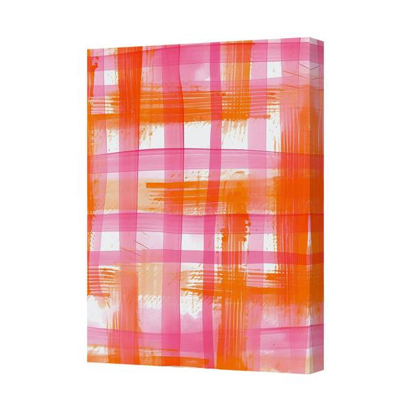 Benjamin Tate Design Abstract Pink Orange Canvas Art Print Handmade in the United Kingdom