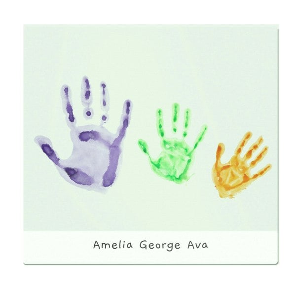 Personalised Memento Company Personalised Childrens Drawing Photo Upload Glass Chopping Board/Worktop Saver