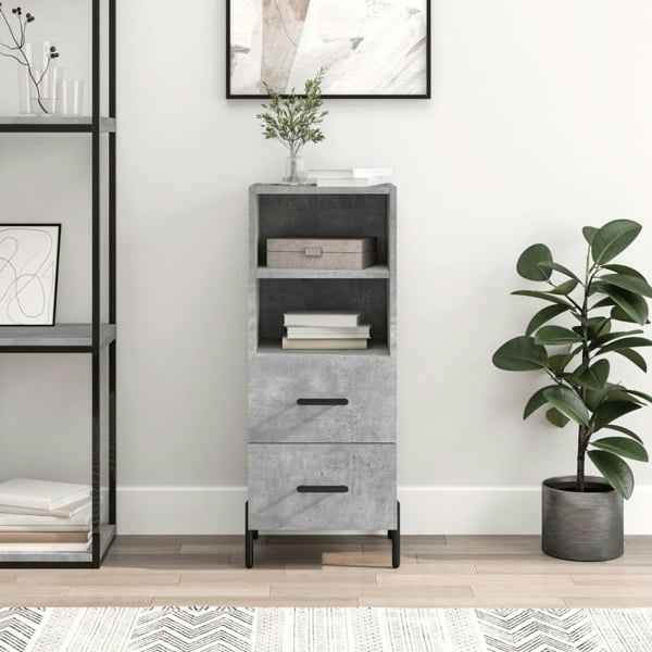 Berkfield Sideboard Concrete Grey 34.5x34x90 cm Engineered Wood