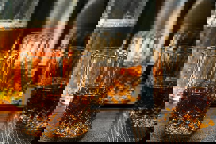 BarCraft Cut Glass Decanter Set