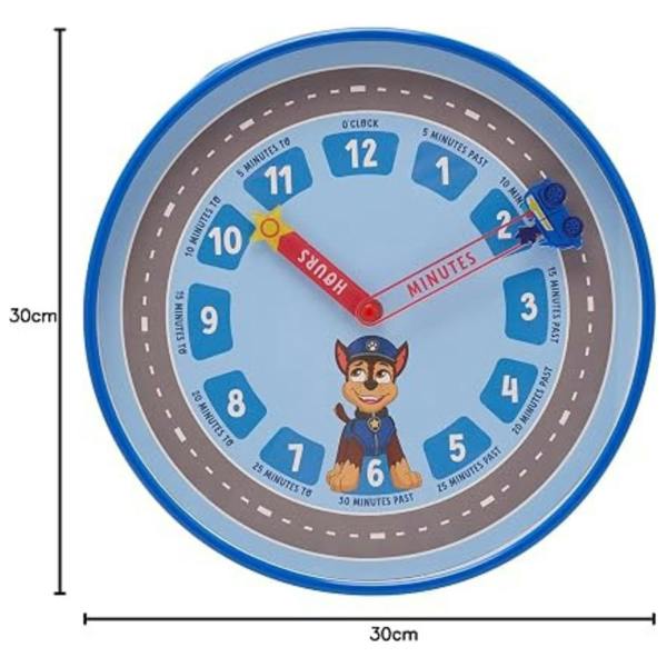 Widdop & Co Paw Patrol Chase Wall Clock 10" Blue