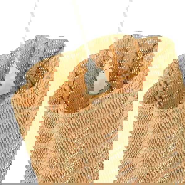 Classic Scallop Edged Natural Rattan Wicker Pendant Lighting Shade Image 3