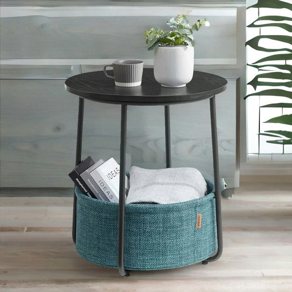 Rafaelo Mobilia Side Table with Removable and Washable Storage Basket