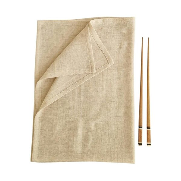 Cotton and Olive Knidos Cotton Hammam Hand Towel, Natural | Set of 2