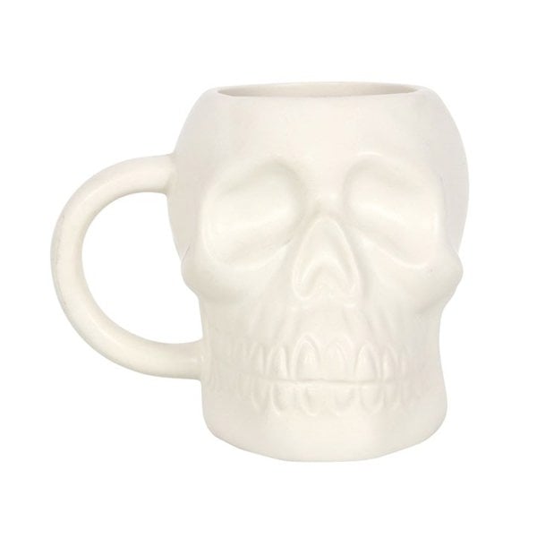 Serano Matte White Skull Mug