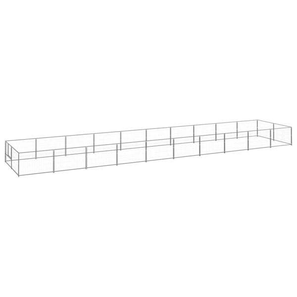 Berkfield Dog Kennel Silver 20 m2 Steel