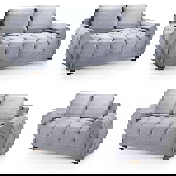 Furnishings For Less Zura Plush Velvet Large 3 + 2 Sofa Suite | Cream, Grey or Mocha